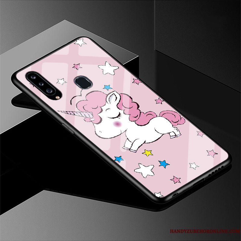 Etui Samsung Galaxy A20s Beskyttelse Frisk Anti-fald, Cover Samsung Galaxy A20s Tasker Lyserød Glas