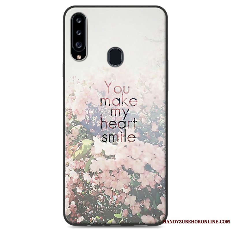 Etui Samsung Galaxy A20s Beskyttelse Hjerte Anti-fald, Cover Samsung Galaxy A20s Blød Nubuck Hængende Ornamenter