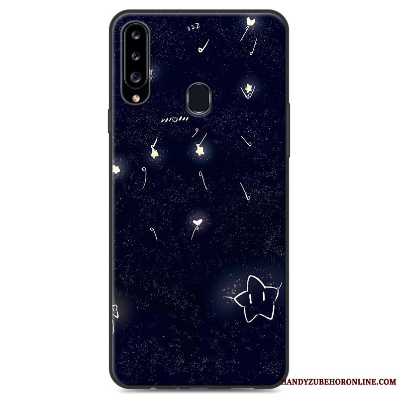 Etui Samsung Galaxy A20s Beskyttelse Hjerte Anti-fald, Cover Samsung Galaxy A20s Blød Nubuck Hængende Ornamenter