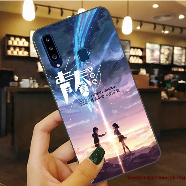 Etui Samsung Galaxy A20s Beskyttelse Lyserød Telefon, Cover Samsung Galaxy A20s Blød Anti-fald