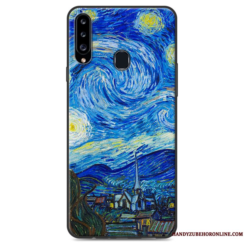 Etui Samsung Galaxy A20s Beskyttelse Scenery Telefon, Cover Samsung Galaxy A20s Malet Simple Blå