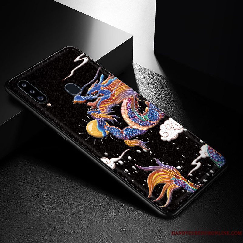 Etui Samsung Galaxy A20s Kreativ Trend Mønster, Cover Samsung Galaxy A20s Læder Grøn Telefon