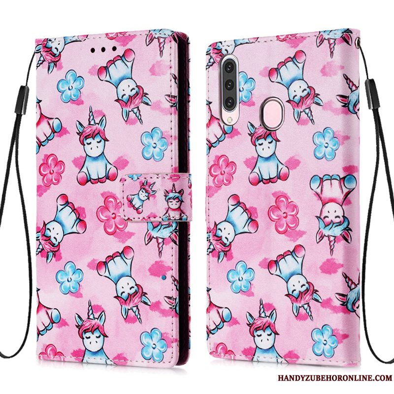 Etui Samsung Galaxy A20s Læder Blå Af Personlighed, Cover Samsung Galaxy A20s Blød Kort