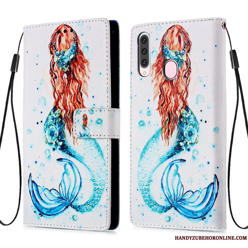 Etui Samsung Galaxy A20s Læder Blå Af Personlighed, Cover Samsung Galaxy A20s Blød Kort