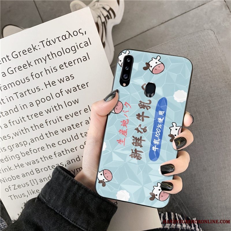 Etui Samsung Galaxy A20s Mønster Hvid, Cover Samsung Galaxy A20s Rombe Telefon