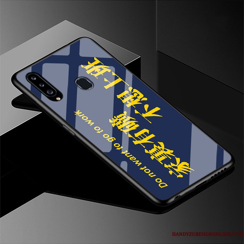 Etui Samsung Galaxy A20s Silikone Anti-fald Tilpas, Cover Samsung Galaxy A20s Beskyttelse Telefonblå