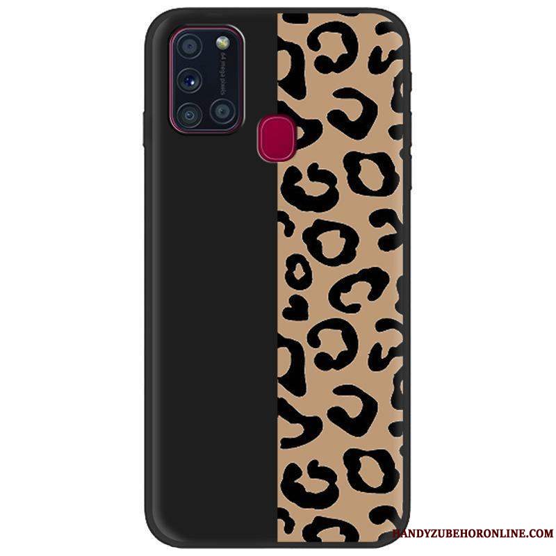 Etui Samsung Galaxy A21s Cartoon Grøn Telefon, Cover Samsung Galaxy A21s Malet Sort Trend