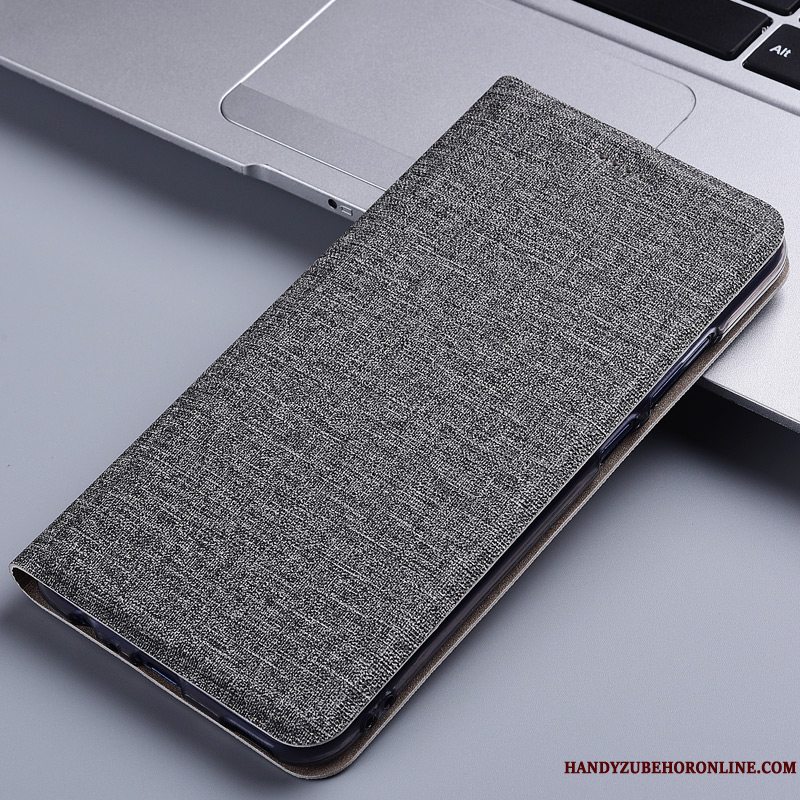 Etui Samsung Galaxy A21s Læder Blå Telefon, Cover Samsung Galaxy A21s Folio Anti-fald Bomuld Og Linned