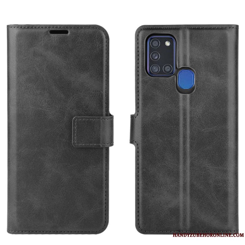 Etui Samsung Galaxy A21s Læder Mønster Hængende Ornamenter, Cover Samsung Galaxy A21s Beskyttelse Cow Telefon