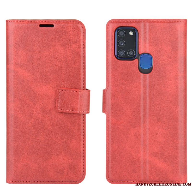 Etui Samsung Galaxy A21s Læder Mønster Hængende Ornamenter, Cover Samsung Galaxy A21s Beskyttelse Cow Telefon