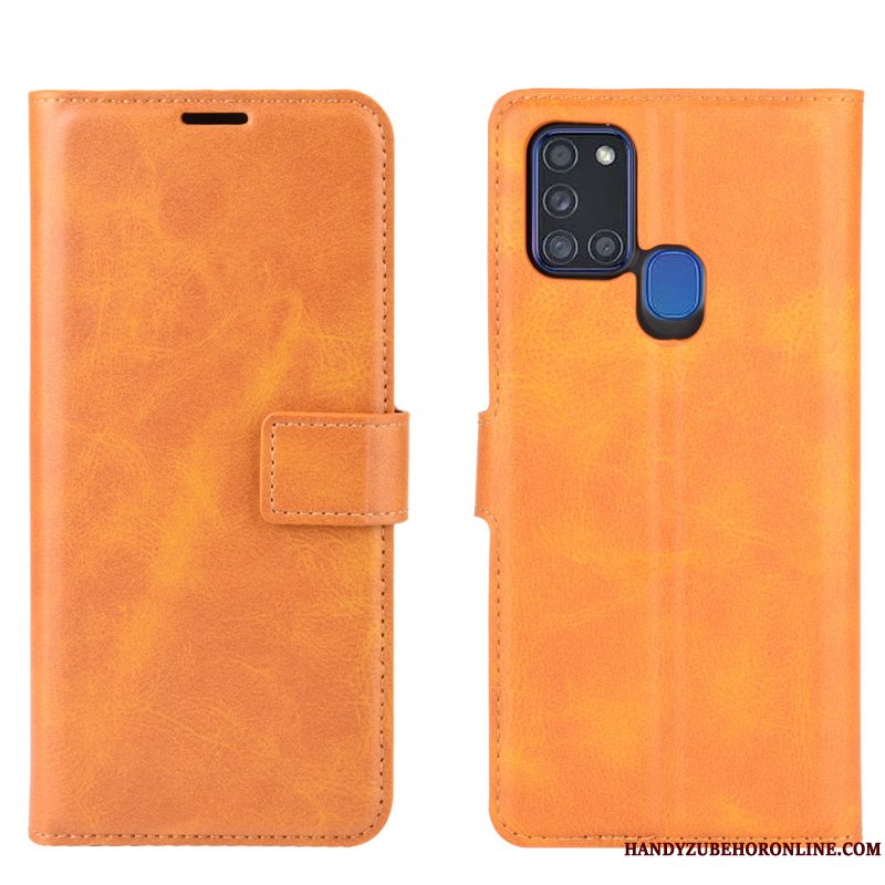 Etui Samsung Galaxy A21s Læder Mønster Hængende Ornamenter, Cover Samsung Galaxy A21s Beskyttelse Cow Telefon