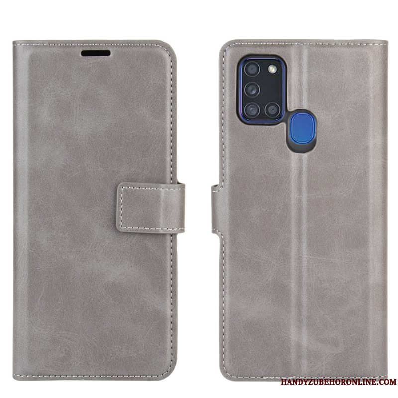 Etui Samsung Galaxy A21s Læder Mønster Hængende Ornamenter, Cover Samsung Galaxy A21s Beskyttelse Cow Telefon