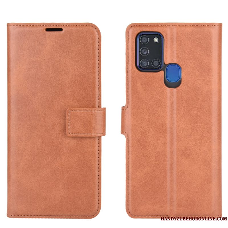 Etui Samsung Galaxy A21s Læder Mønster Hængende Ornamenter, Cover Samsung Galaxy A21s Beskyttelse Cow Telefon