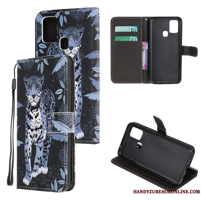 Etui Samsung Galaxy A21s Læder Telefonsort, Cover Samsung Galaxy A21s Beskyttelse