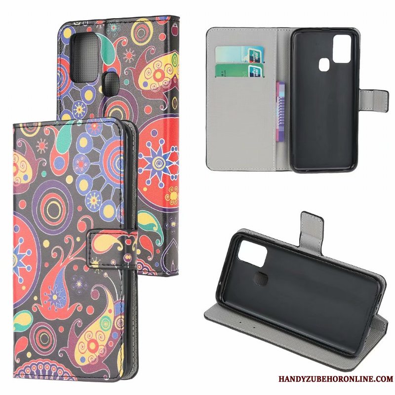 Etui Samsung Galaxy A21s Malet Hvid Telefon, Cover Samsung Galaxy A21s Læder