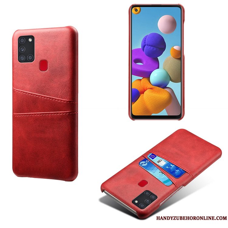 Etui Samsung Galaxy A21s Tasker Af Personlighed Gul, Cover Samsung Galaxy A21s Læder Lille Sektion Kort