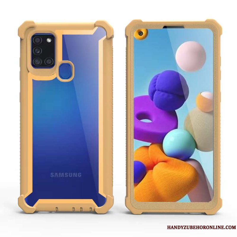 Etui Samsung Galaxy A21s Tasker Anti-fald Gul, Cover Samsung Galaxy A21s Beskyttelse Europa Hård