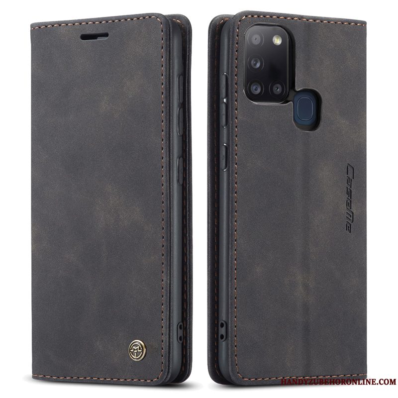 Etui Samsung Galaxy A21s Tasker Grøn Anti-fald, Cover Samsung Galaxy A21s Læder Telefon