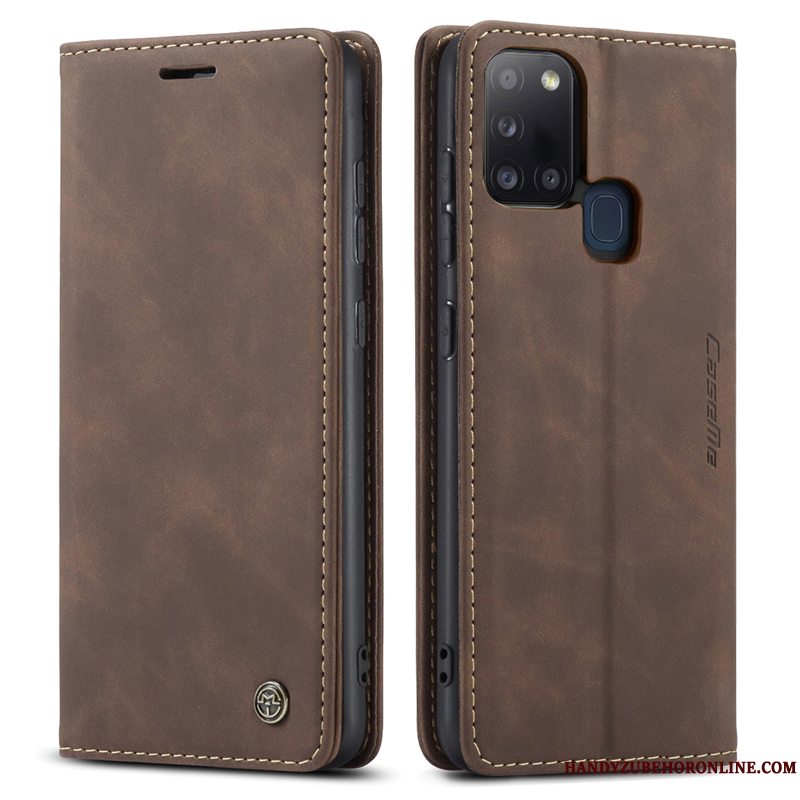 Etui Samsung Galaxy A21s Tasker Grøn Anti-fald, Cover Samsung Galaxy A21s Læder Telefon