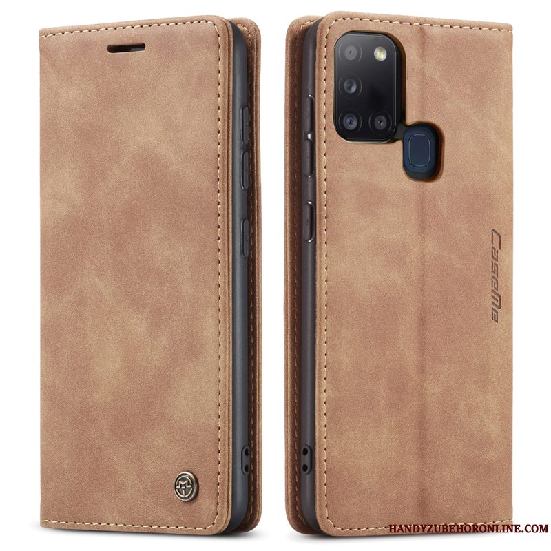 Etui Samsung Galaxy A21s Tasker Grøn Anti-fald, Cover Samsung Galaxy A21s Læder Telefon