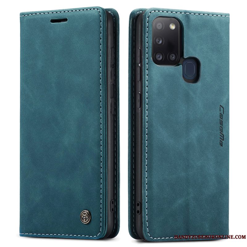 Etui Samsung Galaxy A21s Tasker Grøn Anti-fald, Cover Samsung Galaxy A21s Læder Telefon