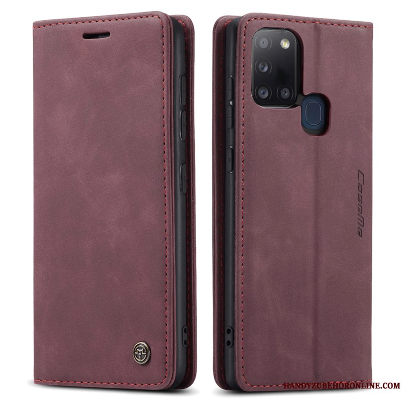 Etui Samsung Galaxy A21s Tasker Grøn Anti-fald, Cover Samsung Galaxy A21s Læder Telefon