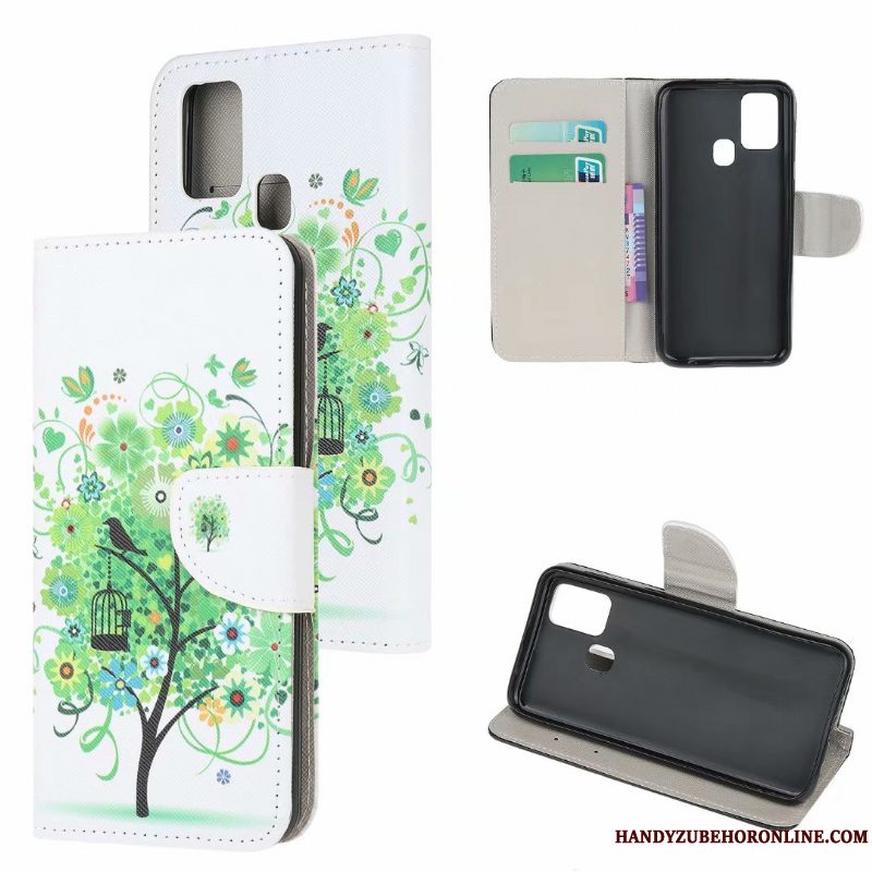 Etui Samsung Galaxy A21s Tasker Grøn Telefon, Cover Samsung Galaxy A21s Beskyttelse Model