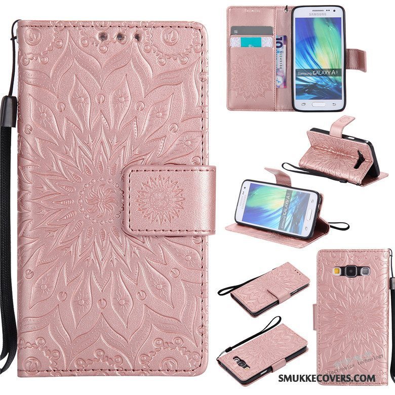 Etui Samsung Galaxy A3 2015 Beskyttelse Ny Rød, Cover Samsung Galaxy A3 2015 Læder Telefon