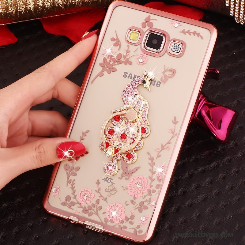 Etui Samsung Galaxy A3 2015 Blød Telefonlyserød, Cover Samsung Galaxy A3 2015 Strass Ring