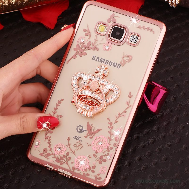 Etui Samsung Galaxy A3 2015 Blød Telefonlyserød, Cover Samsung Galaxy A3 2015 Strass Ring