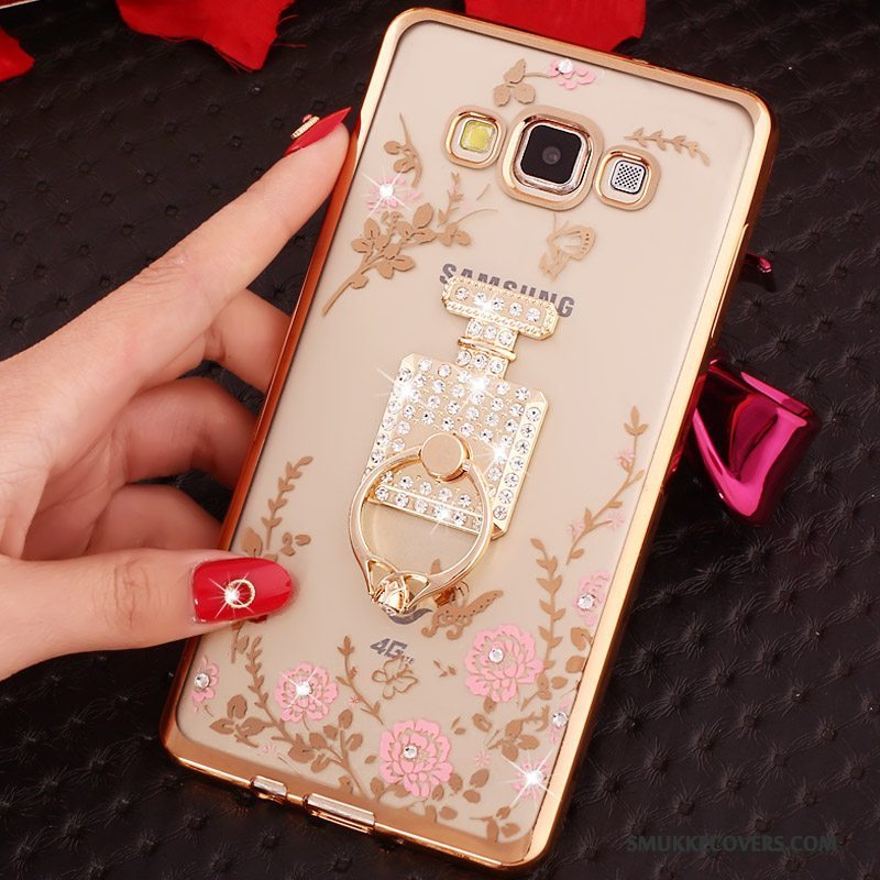 Etui Samsung Galaxy A3 2015 Blød Telefonlyserød, Cover Samsung Galaxy A3 2015 Strass Ring