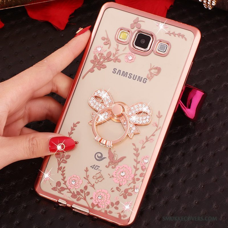 Etui Samsung Galaxy A3 2015 Blød Telefonlyserød, Cover Samsung Galaxy A3 2015 Strass Ring