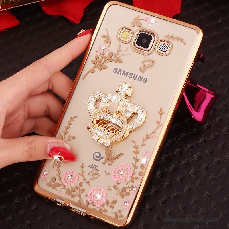 Etui Samsung Galaxy A3 2015 Blød Telefonlyserød, Cover Samsung Galaxy A3 2015 Strass Ring