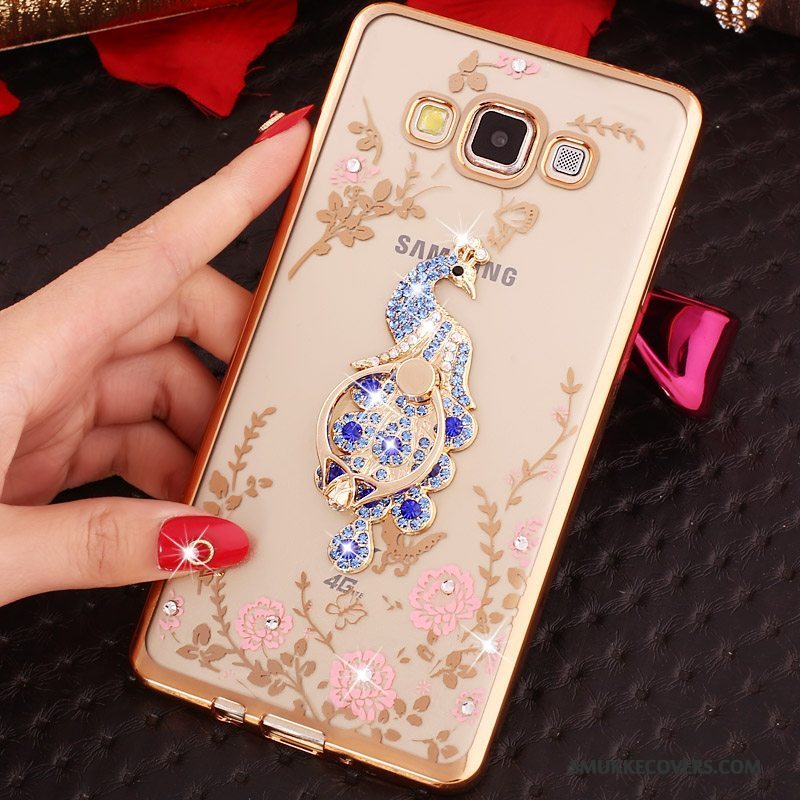 Etui Samsung Galaxy A3 2015 Blød Telefonlyserød, Cover Samsung Galaxy A3 2015 Strass Ring