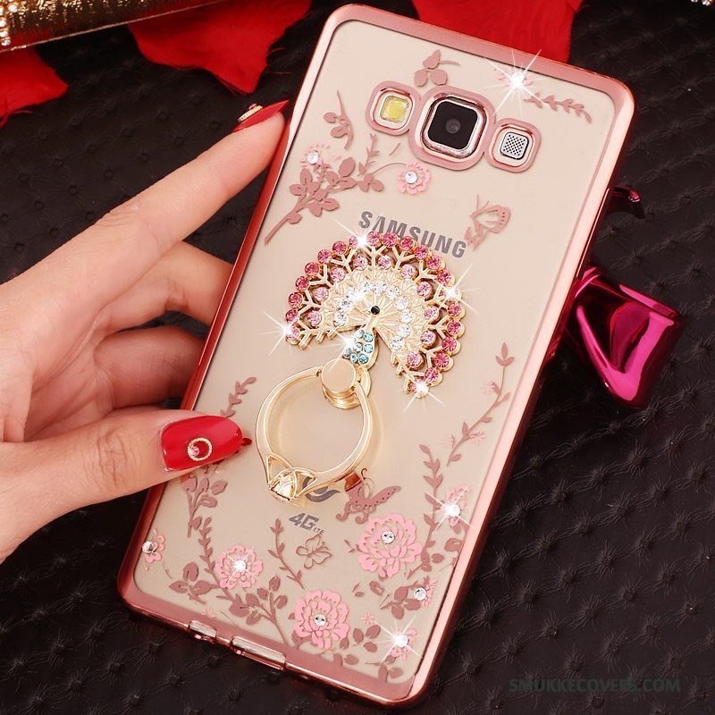 Etui Samsung Galaxy A3 2015 Blød Telefonlyserød, Cover Samsung Galaxy A3 2015 Strass Ring