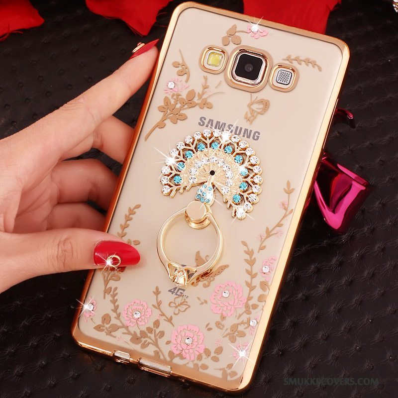 Etui Samsung Galaxy A3 2015 Blød Telefonlyserød, Cover Samsung Galaxy A3 2015 Strass Ring