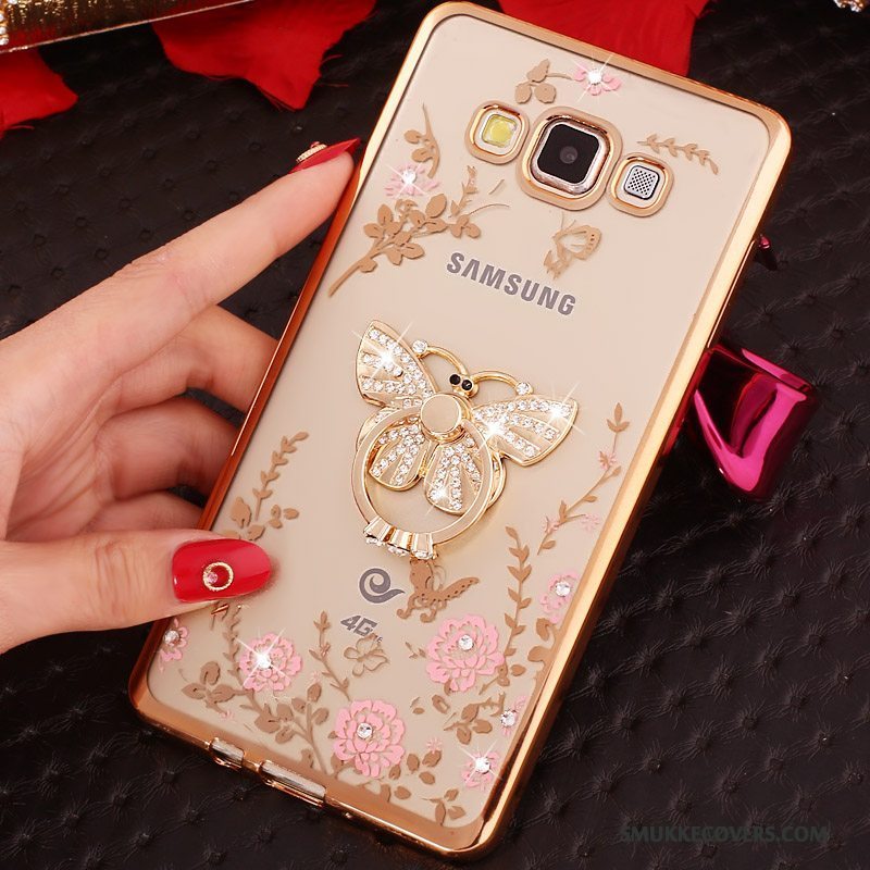 Etui Samsung Galaxy A3 2015 Blød Telefonlyserød, Cover Samsung Galaxy A3 2015 Strass Ring