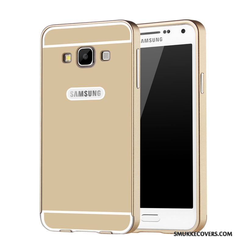 Etui Samsung Galaxy A3 2015 Metal Rød Ramme, Cover Samsung Galaxy A3 2015 Beskyttelse Bagdæksel