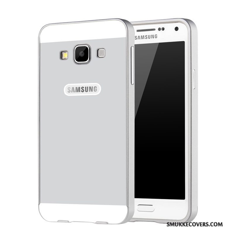 Etui Samsung Galaxy A3 2015 Metal Rød Ramme, Cover Samsung Galaxy A3 2015 Beskyttelse Bagdæksel