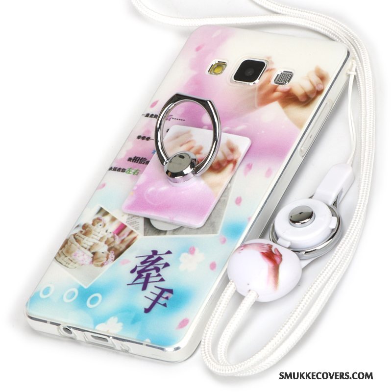 Etui Samsung Galaxy A3 2015 Silikone Telefontrend, Cover Samsung Galaxy A3 2015 Blød Dyb Farve Lyserød