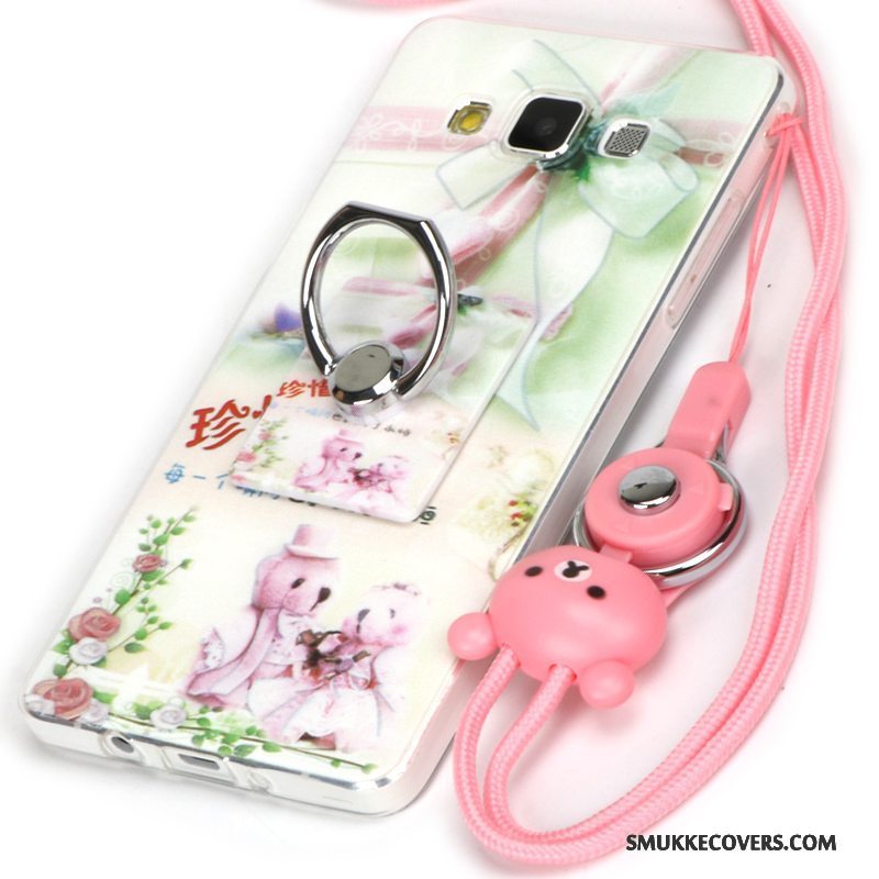 Etui Samsung Galaxy A3 2015 Silikone Telefontrend, Cover Samsung Galaxy A3 2015 Blød Dyb Farve Lyserød
