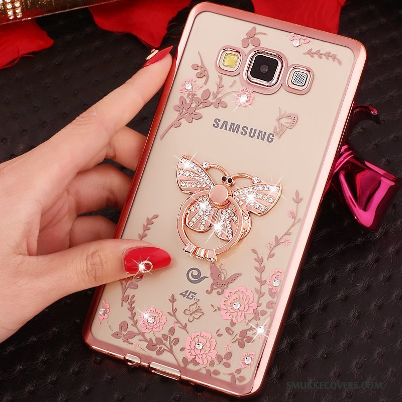 Etui Samsung Galaxy A3 2015 Support Guld Anti-fald, Cover Samsung Galaxy A3 2015 Strass Telefon