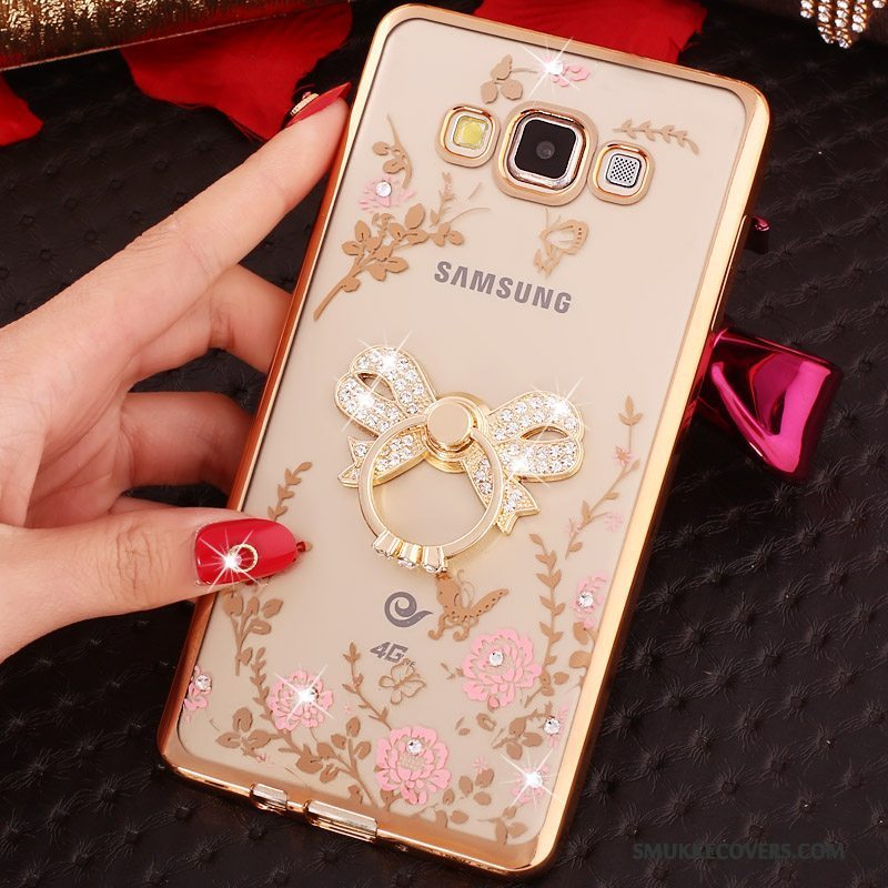 Etui Samsung Galaxy A3 2015 Support Guld Anti-fald, Cover Samsung Galaxy A3 2015 Strass Telefon