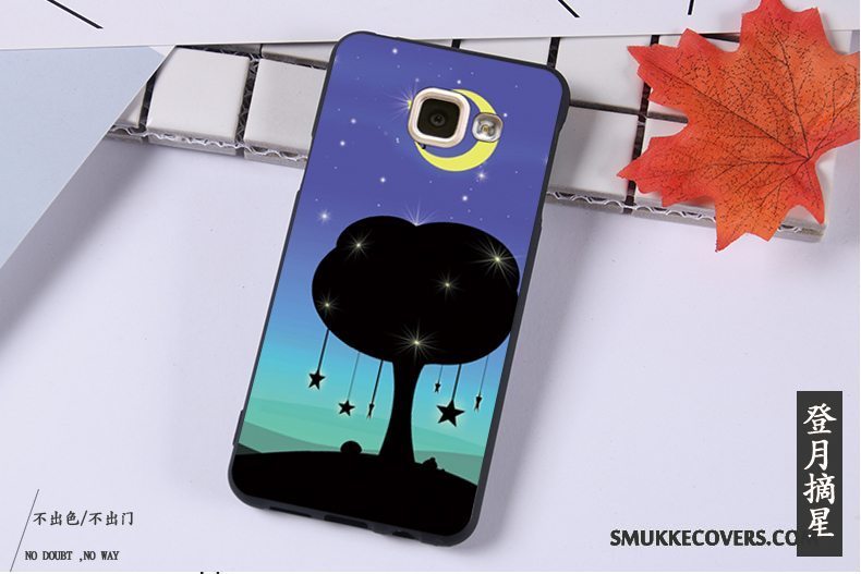 Etui Samsung Galaxy A3 2016 Blød Anti-fald Sort, Cover Samsung Galaxy A3 2016 Beskyttelse Telefonhængende Ornamenter