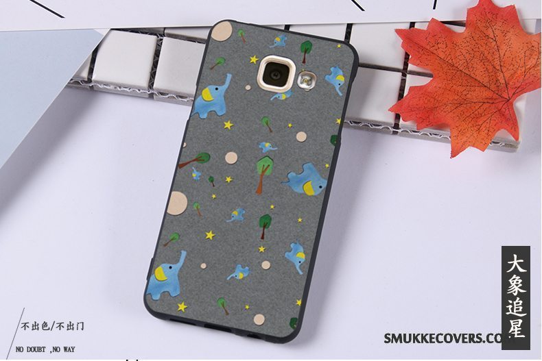Etui Samsung Galaxy A3 2016 Blød Anti-fald Sort, Cover Samsung Galaxy A3 2016 Beskyttelse Telefonhængende Ornamenter