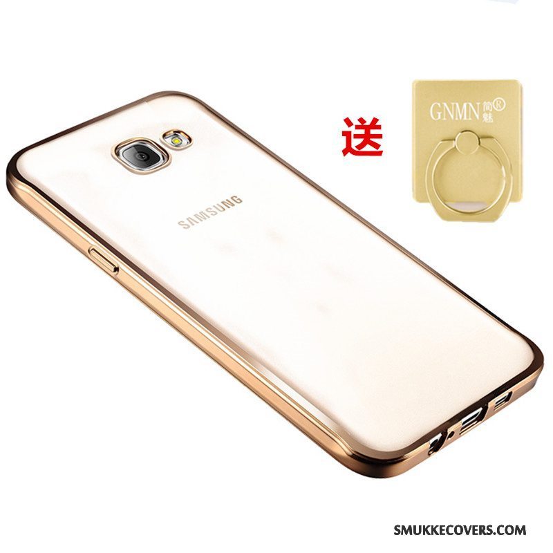 Etui Samsung Galaxy A3 2016 Blød Gennemsigtig Guld, Cover Samsung Galaxy A3 2016 Silikone