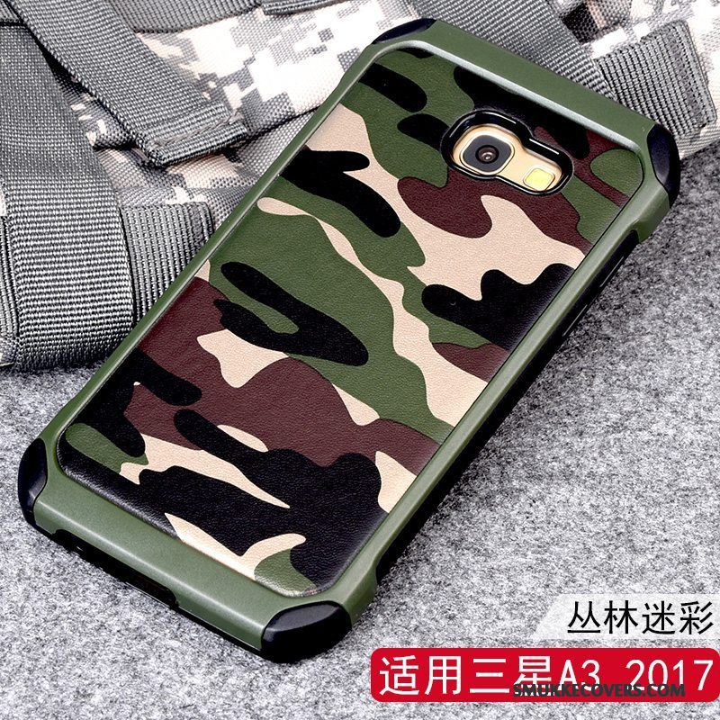 Etui Samsung Galaxy A3 2017 Silikone Anti-fald Telefon, Cover Samsung Galaxy A3 2017 Beskyttelse Camouflage Blå