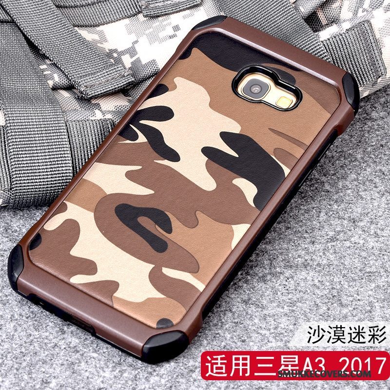 Etui Samsung Galaxy A3 2017 Silikone Anti-fald Telefon, Cover Samsung Galaxy A3 2017 Beskyttelse Camouflage Blå