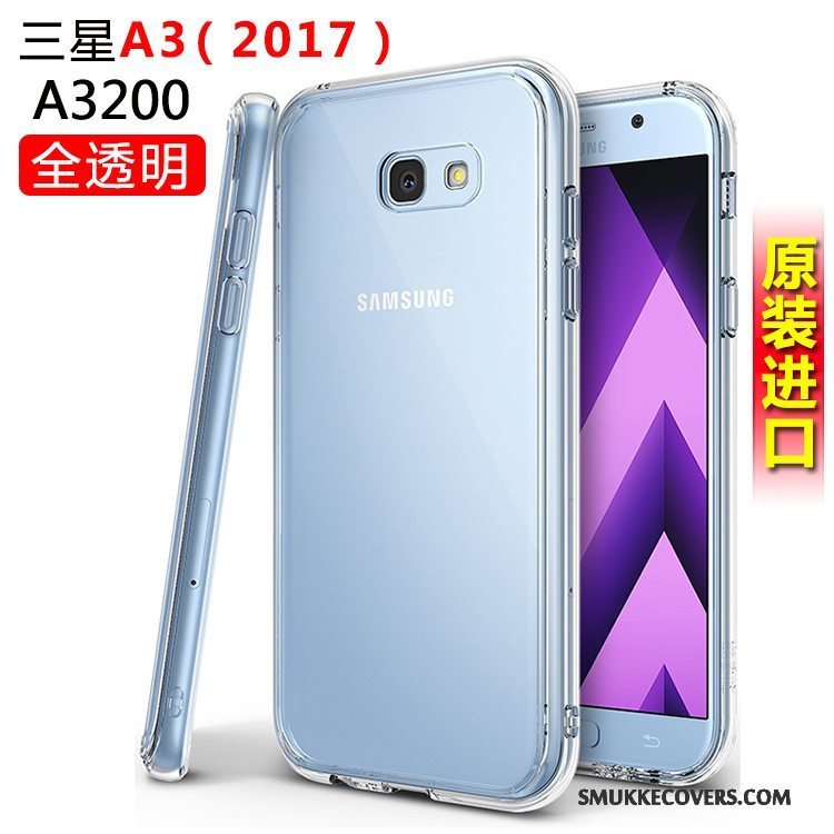 Etui Samsung Galaxy A3 2017 Silikone Anti-fald Telefon, Cover Samsung Galaxy A3 2017 Beskyttelse Hvid