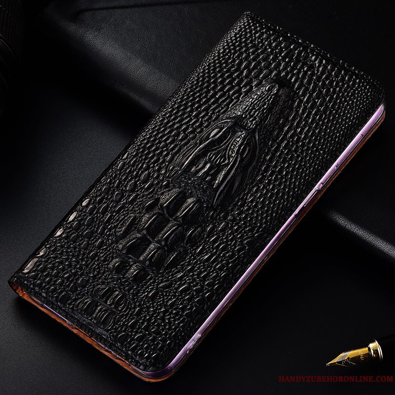 Etui Samsung Galaxy A30s Folio Telefongul, Cover Samsung Galaxy A30s Tasker Anti-fald Krokodille